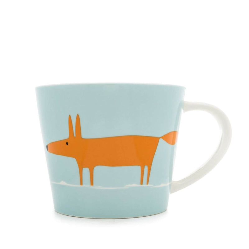 Scion Living Mr Fox Large 525ml Porcelain Mug - Duck Egg & Orange