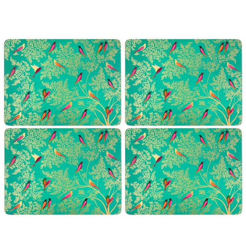 Sara Miller London Chelsea Green Birds Placemats - Set of 4