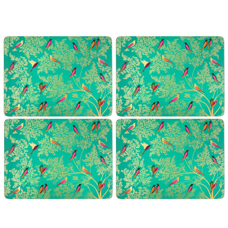 Sara Miller London Chelsea Green Birds Placemats - Set of 4