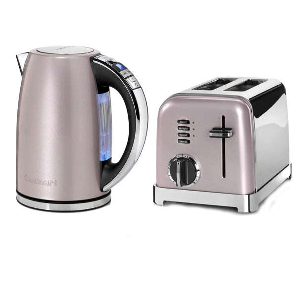 Cuisinart Style Collection Multi-Temp Jug Kettle & 2 Slice Toaster Set - Vintage Rose - Potters Cookshop