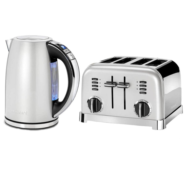 Cuisinart Style Collection Multi-Temp Jug Kettle & 4 Slice Toaster Set - Frosted Pearl - Potters Cookshop