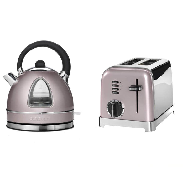 Cuisinart Style Collection Traditional Dome Kettle & 2 Slice Toaster Set - Vintage Rose - Potters Cookshop