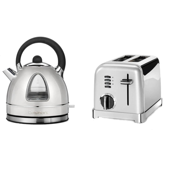 Cuisinart Style Collection Traditional Dome Kettle & 2 Slice Toaster Set - Frosted Pearl - Potters Cookshop
