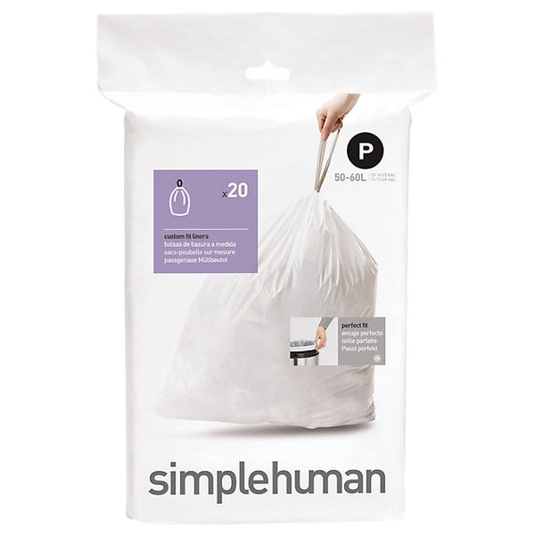 Simplehuman Code P Custom Fit Bin Liners - Pack of 20