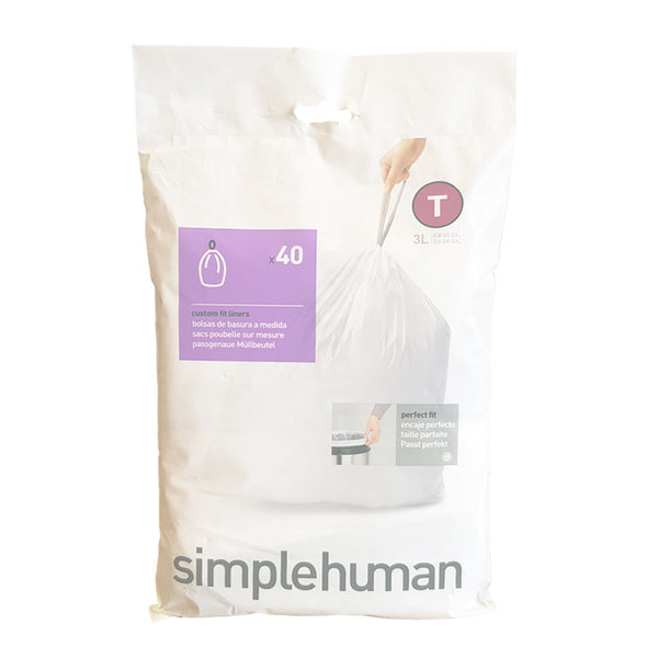 Simplehuman Code T Custom Fit Bin Liners - Pack of 40