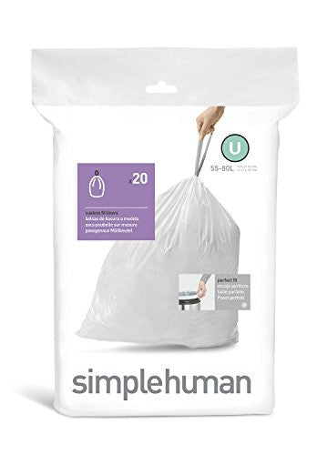 Simplehuman Code U Custom Fit Bin Liners - Pack of 20