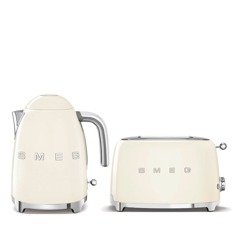 Smeg Jug Kettle & 2 Slice Toaster Set - Cream