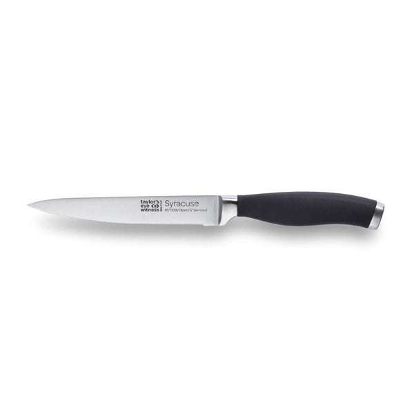 Taylor's Eye Witness Syracuse 13cm Serrated Utility Knife - Black