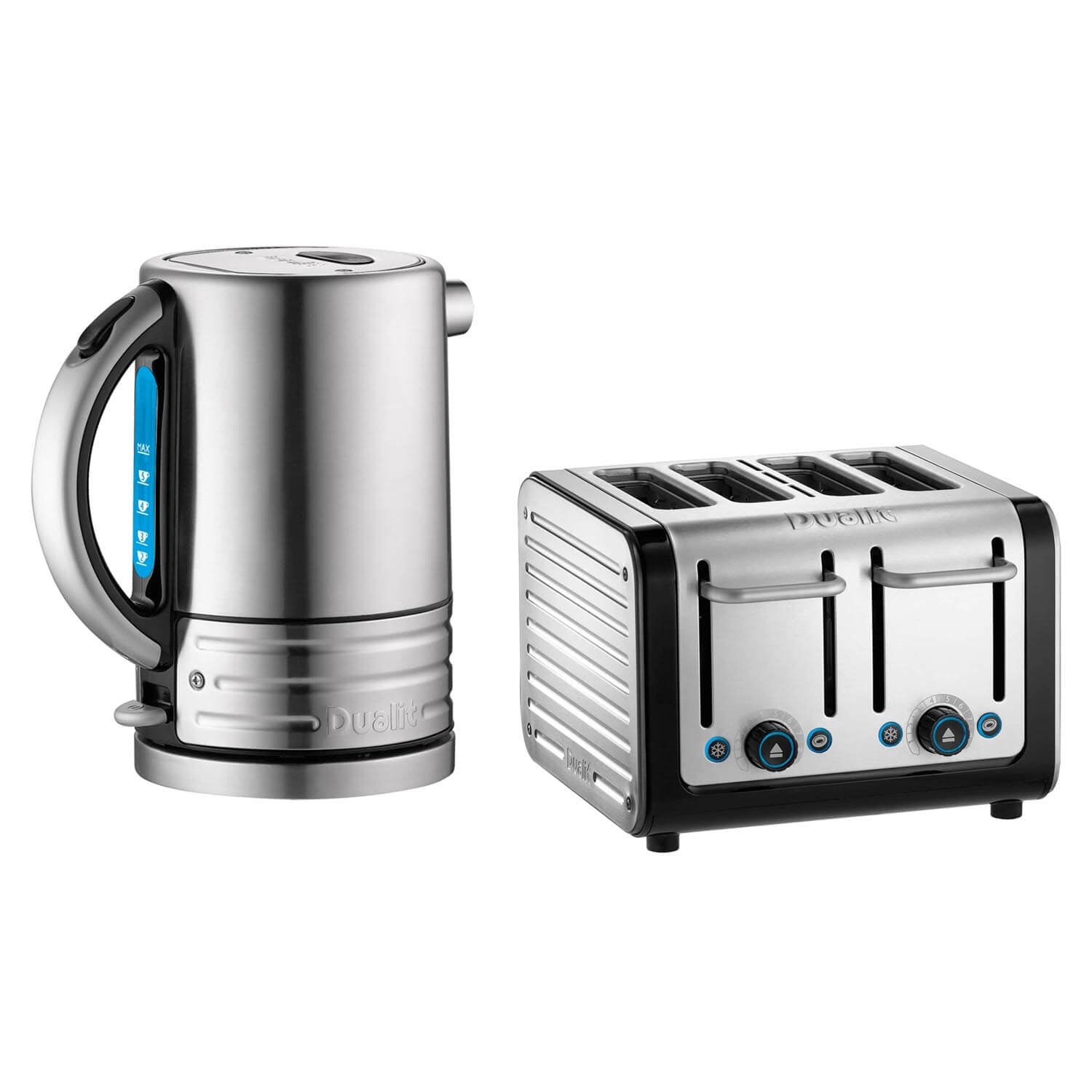 Buy Dualit Architect Kettle & 4 Slot Toaster Set Black & Silver Potters