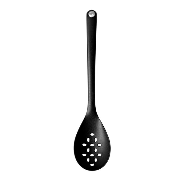Robert Welch Signature Large Nylon Non-Stick Slotted Spoon - Black - Potters Cookshop