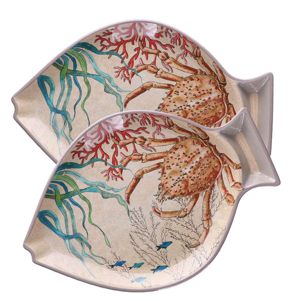 Rose & Tulipani Sea Life Melamine Fish Plates - Set of 2
