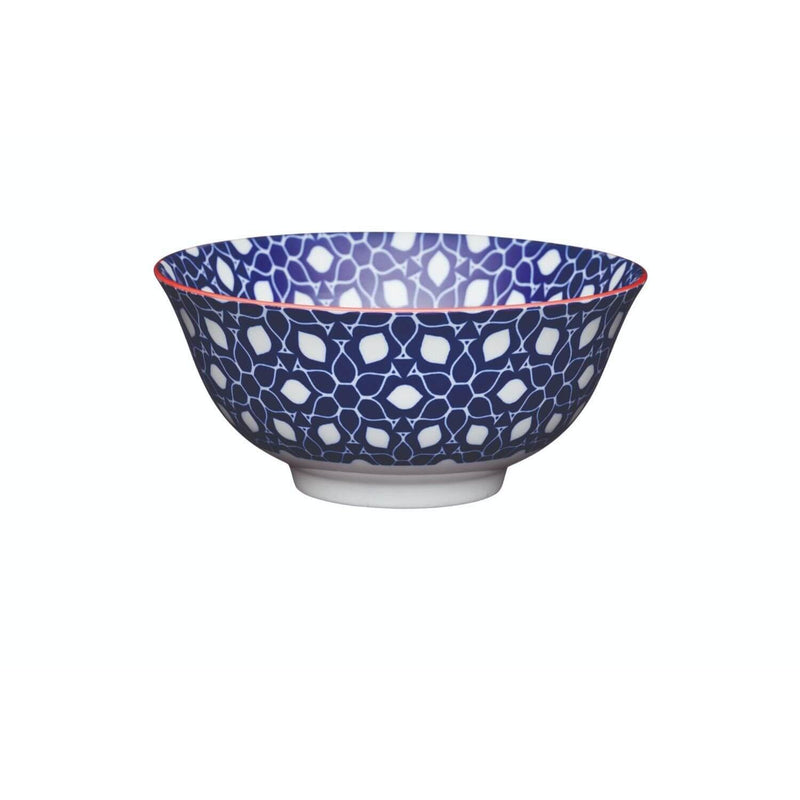 Kitchencraft Stoneware Bowl - Blue Floral - Potters Cookshop