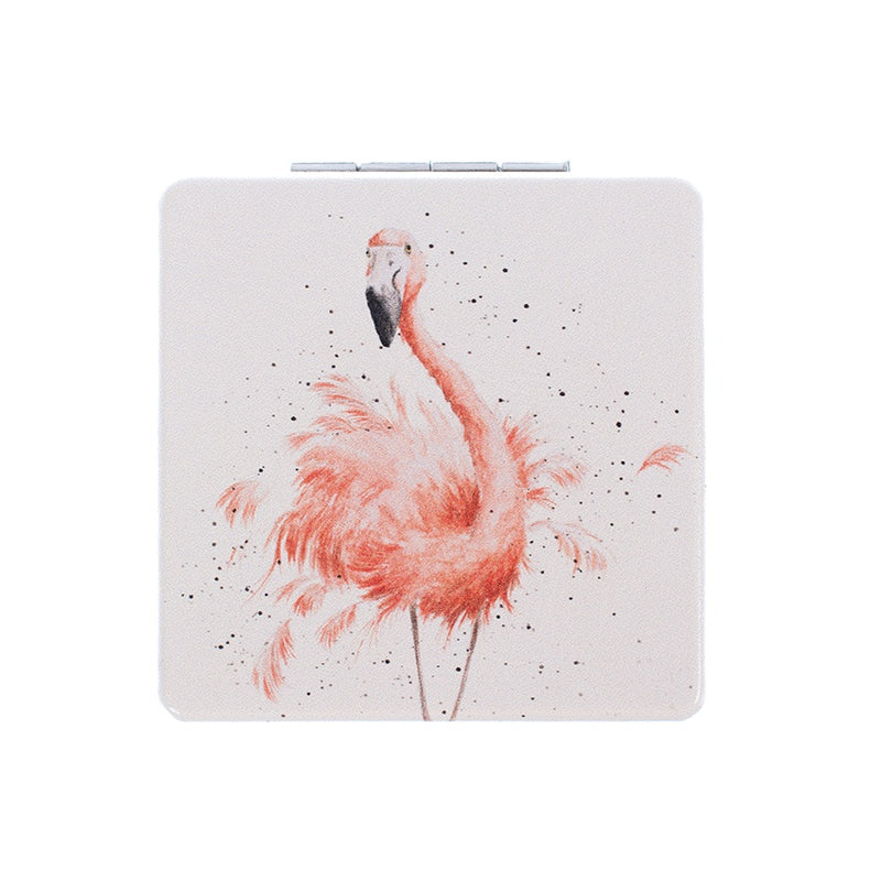 Wrendale Designs Compact Mirror - Pretty in Pink Flamingo