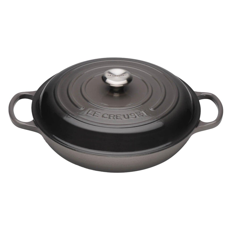 Le Creuset Signature Cast Iron 26cm Shallow Casserole - Flint - Potters Cookshop