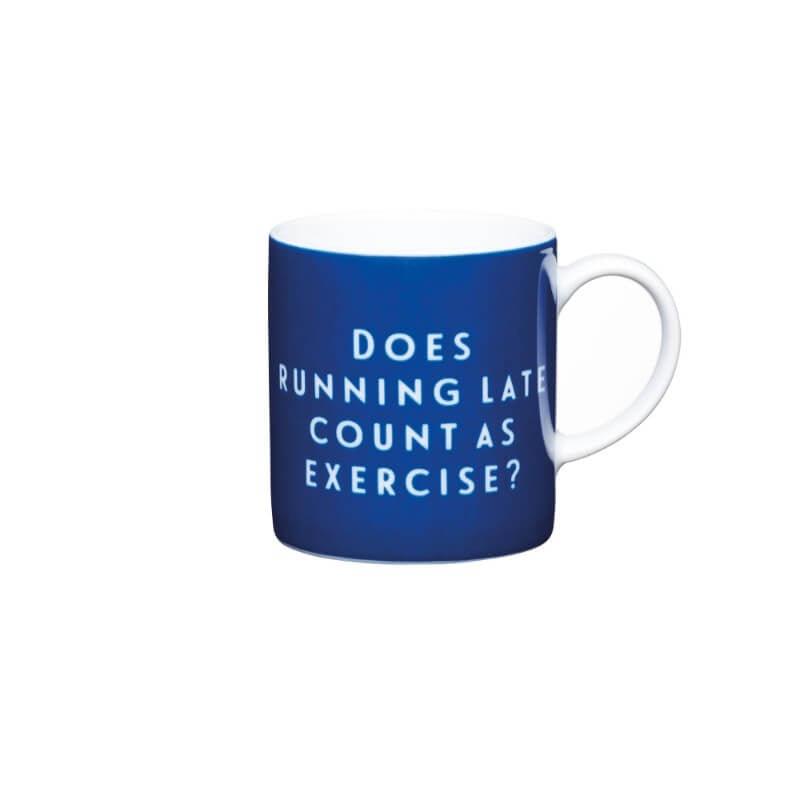 KitchenCraft Espresso Mug - "Running Late" - Potters Cookshop