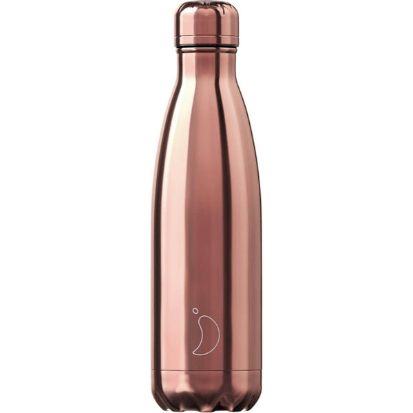 Chilly's 500ml Chrome Drinks Bottle - Rose Gold - Potters Cookshop
