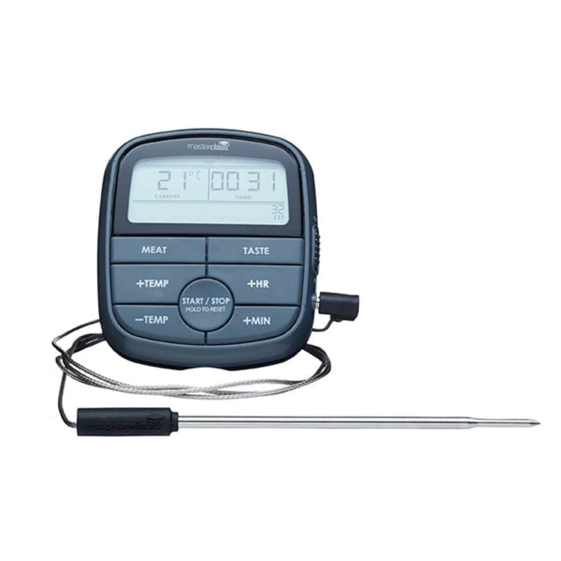 MasterClass 2-in-1 Cooks Timer & Thermometer - Black - Potters Cookshop