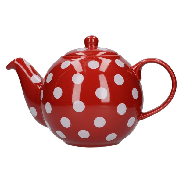 London Pottery Globe 6 Cup Teapot - Red & White Polka Dot - Potters Cookshop