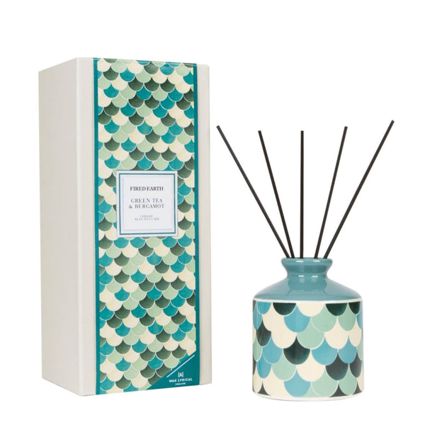 Wax Lyrical Fired Earth Ceramic Reed Diffuser - Green Tea & Bergamot