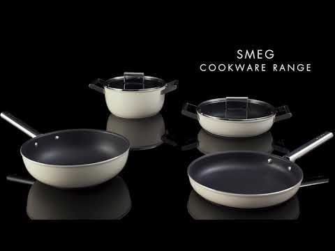 Smeg Cookware 30cm Non-Stick Wok - Cream