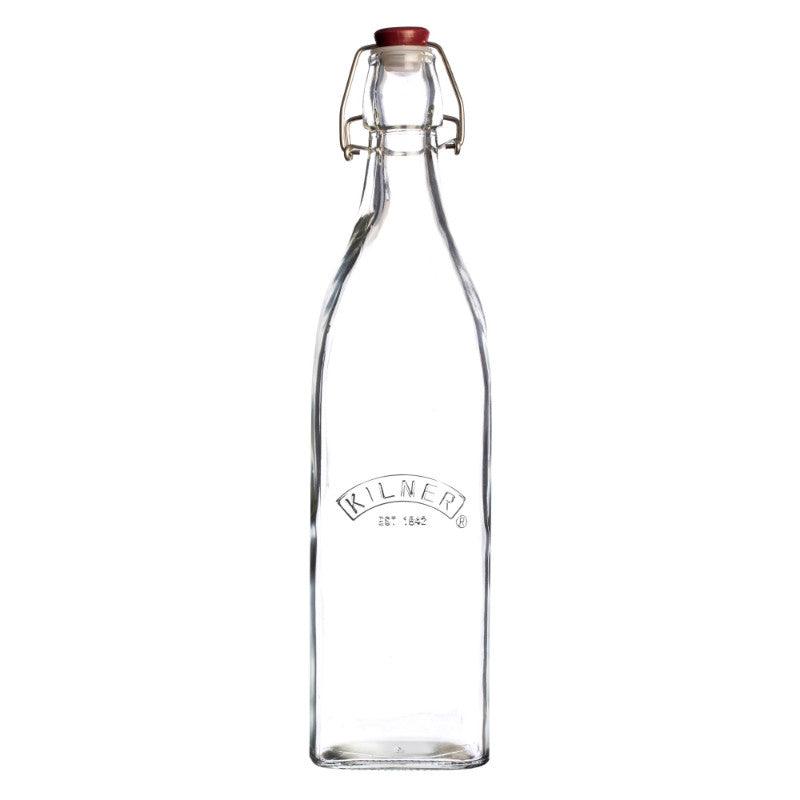 Kilner Glass Square Clip Top Bottle - 1 Litre - Potters Cookshop