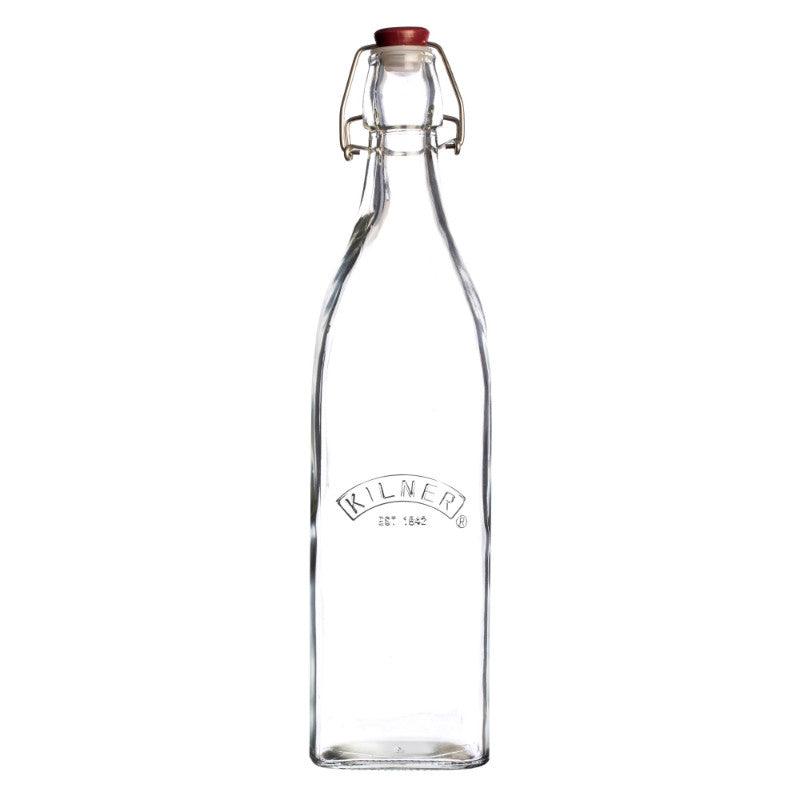 Kilner Glass Square Clip Top Bottle - 1 Litre - Potters Cookshop