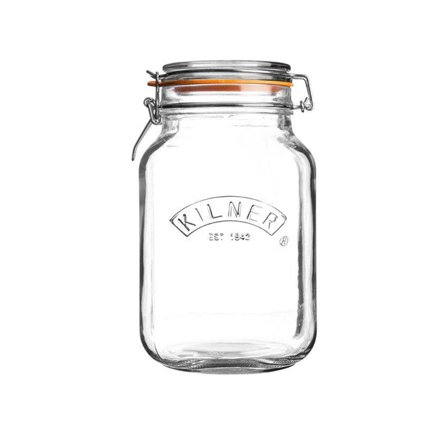 Kilner Glass Square Clip Top Storage Jar - 1.5 Litre - Potters Cookshop
