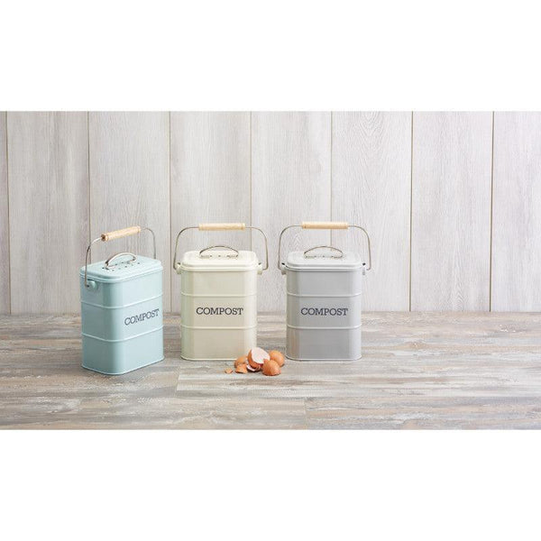 Living Nostalgia 3 Litre Compost Bin - Blue - Potters Cookshop