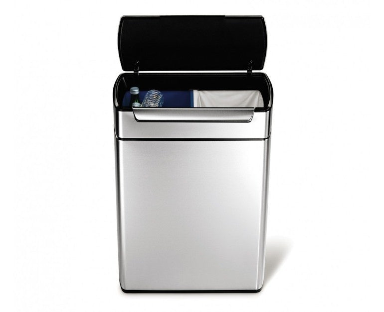 Simplehuman Touch Bar Recycling Kitchen Bin - 48 Litre