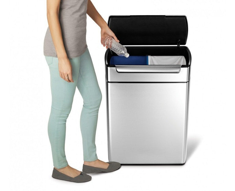 Simplehuman Touch Bar Recycling Kitchen Bin - 48 Litre