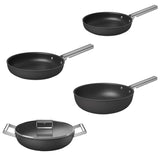 Smeg Cookware 4 Piece Non Stick Mixed Cookware Set - Black